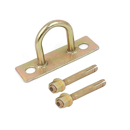 QUICK ELECTRONICS RPH Anchor Steel Double D-Hook Hanger (Heavy Duty) with Fasteners for Hanging Chandelier, Ceiling Fan or Jhoomer, Golden (Double D Hook 2 Pcs)