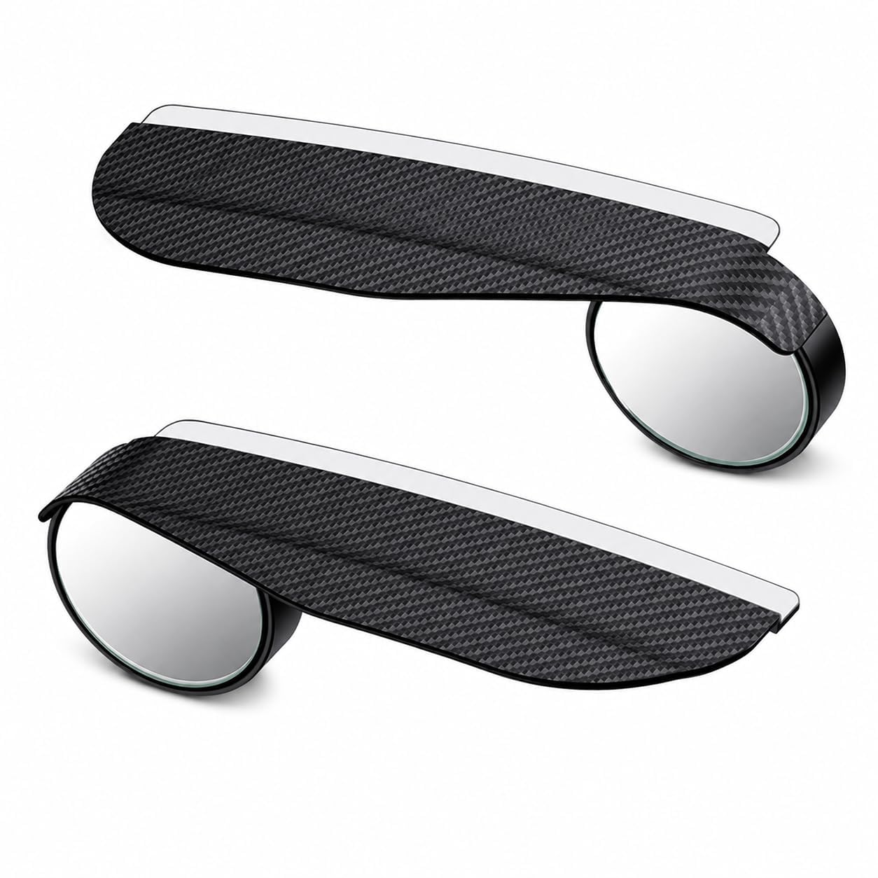 2PCS Car Blind Spot Mirror, Adjustable Wide Angle Side Mirror with Rain Visor Guard, Carbon Fiber Rear View Blind Spot Mirror Reflective Protection Shield, Car Accessories-image-18
