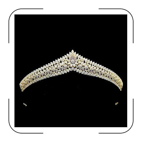 Miniatura 10 de QXMYOO Tiaras de boda de circonita cúbica para novia, pequeñas, dulces 16 cumpleaños, graduación, corona de reina, tocados para concursos de