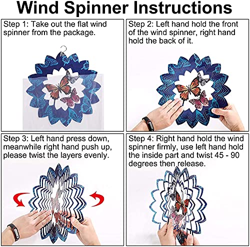 Wind Spinners Outdoor Metal,Red Heart Wind Spinner Love,3D Kinetic Wind Spinners Large Hanging,Yard Ornaments Outdoors Wind Spinner Decorations,12Inch Craft Shiny Spinner Garden Clearance Art Decor #TOP6