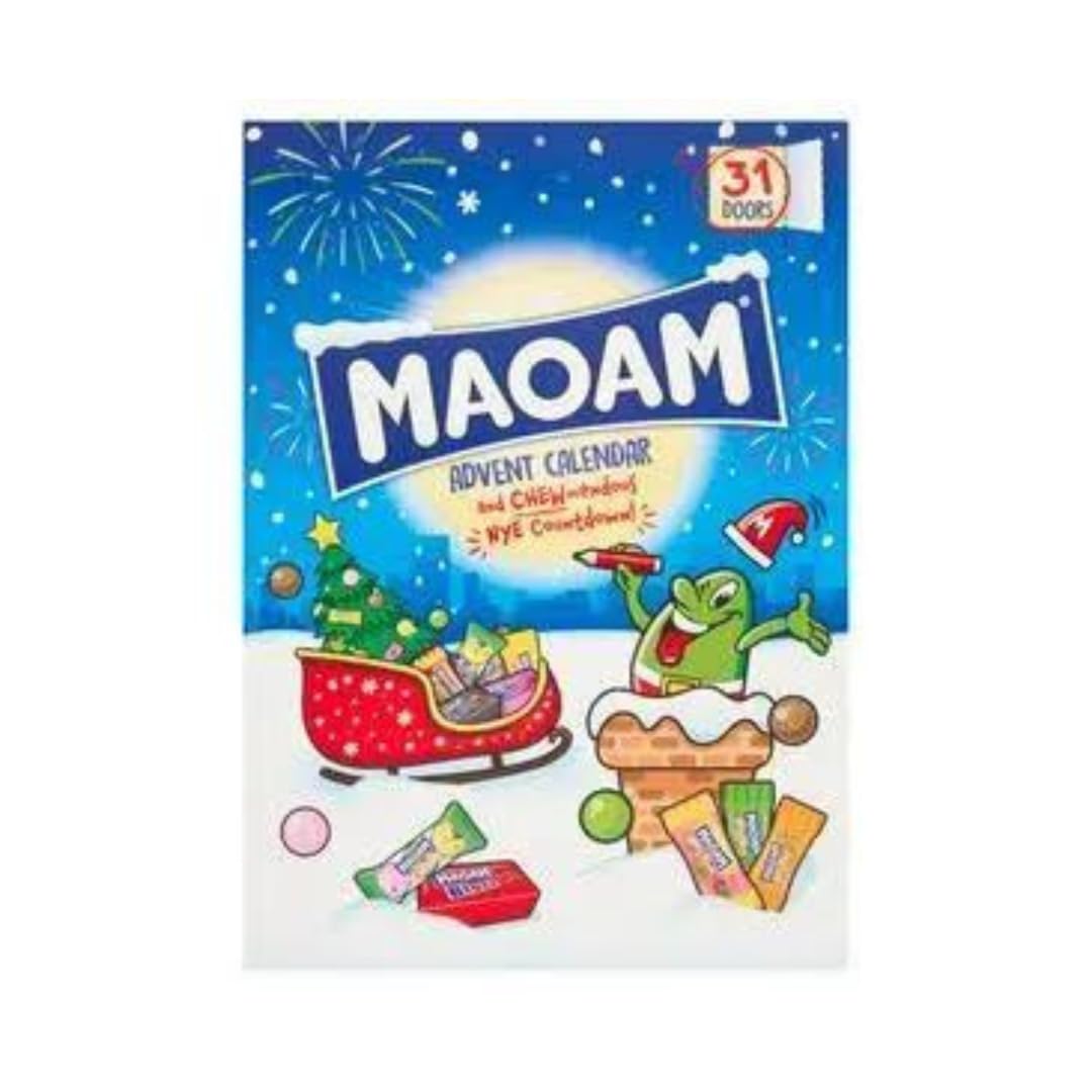 Maoam Christmas Sweets Advent Calendar 257g - Countdown to Christmas & New Years Eve With 31 Doors - For Kids Boys Girls