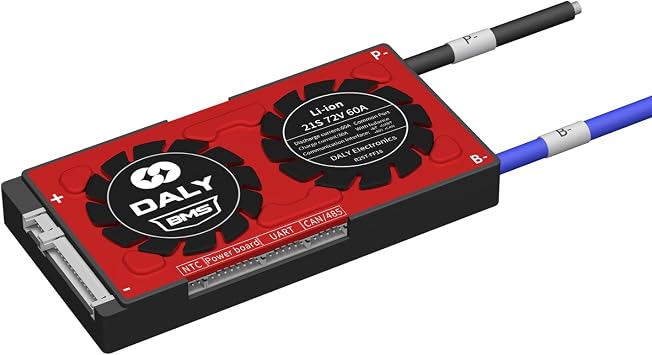 DALY Smart BMS Li-ion 21S 72V 60A PCB Battery Management System with UART Communication CAN 485 Bluetooth Battery Monitoring Module for Lithium Battery Pack Rated 3.7V