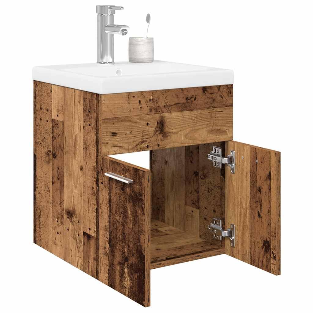 Mueble bajo lavabo suspendido en madera para organizar y renovar tu baño familiar