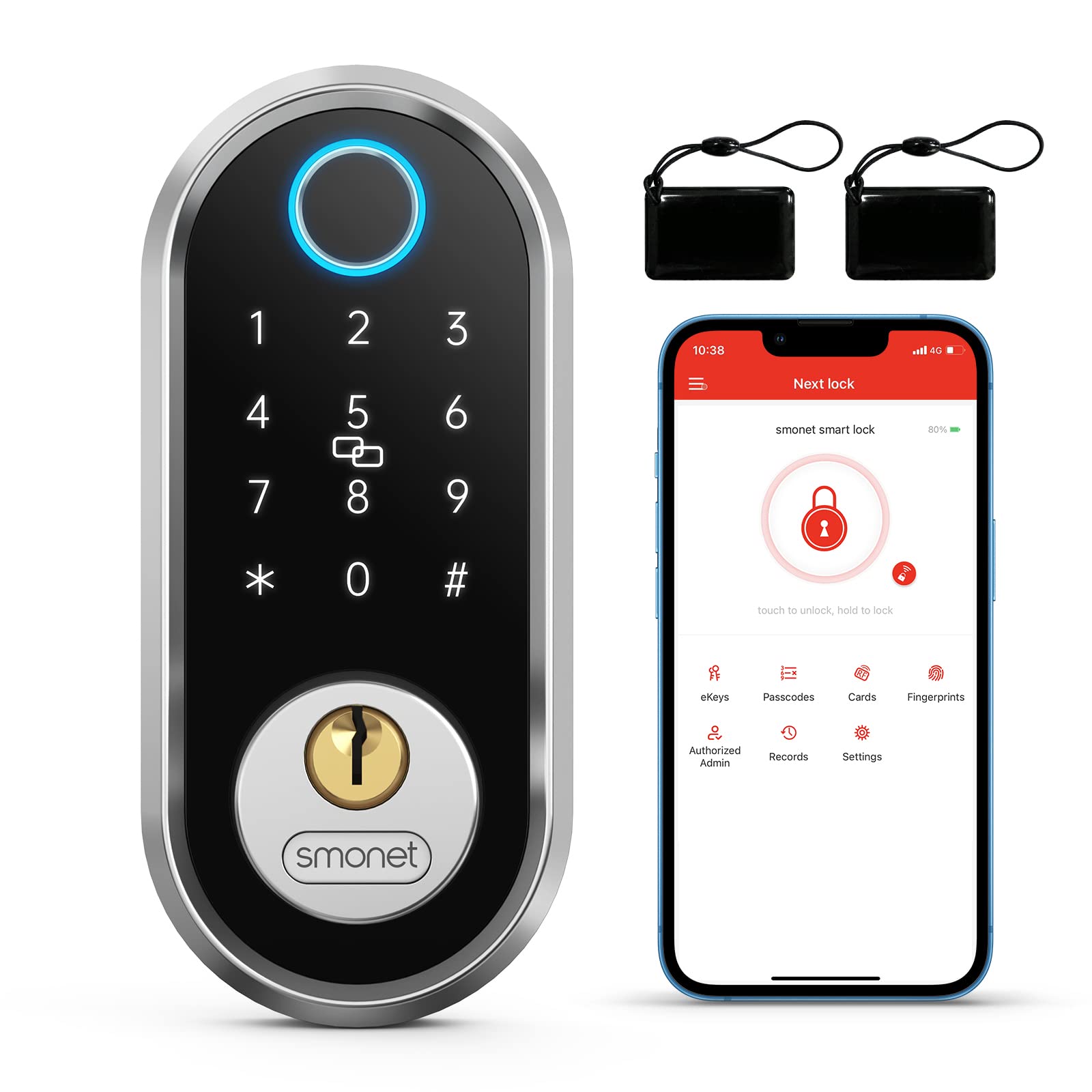 Tuya Wifi Bluetooth Keyless Door Lock Waterproof Fingerprint Keypad
