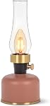 Abbott Collection Lanterne verte LED Lampe avec cheminée, lampe de table portable - Métal/Glass (10.5" H)