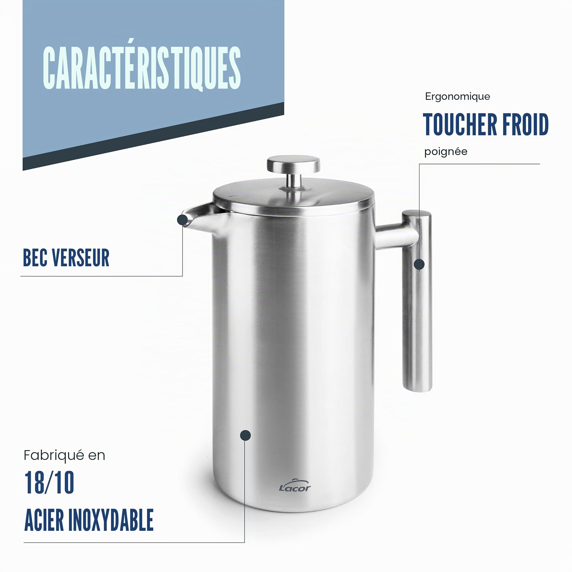 LACOR 62141 - Cafetière française manuelle