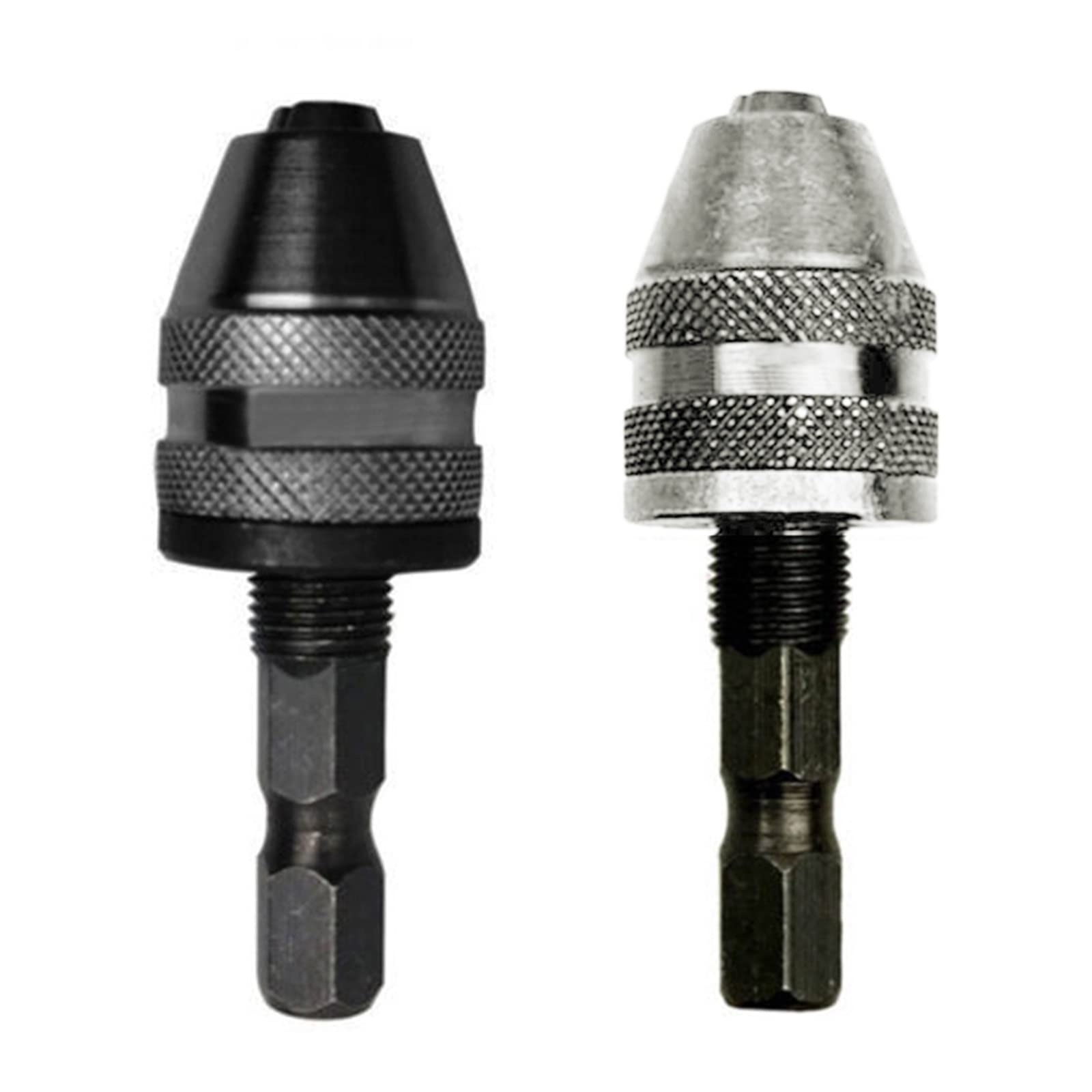 Mini uchwyt wiertarski bezkluczykowy Aluminum Alloy Keyless Drill Chuck with Hex Shank | Multicolor 0.5-3.6mm 6.35mm Hex Shank 3pcs for Drill/Impact Driver: Keyless Quick Change(Black)