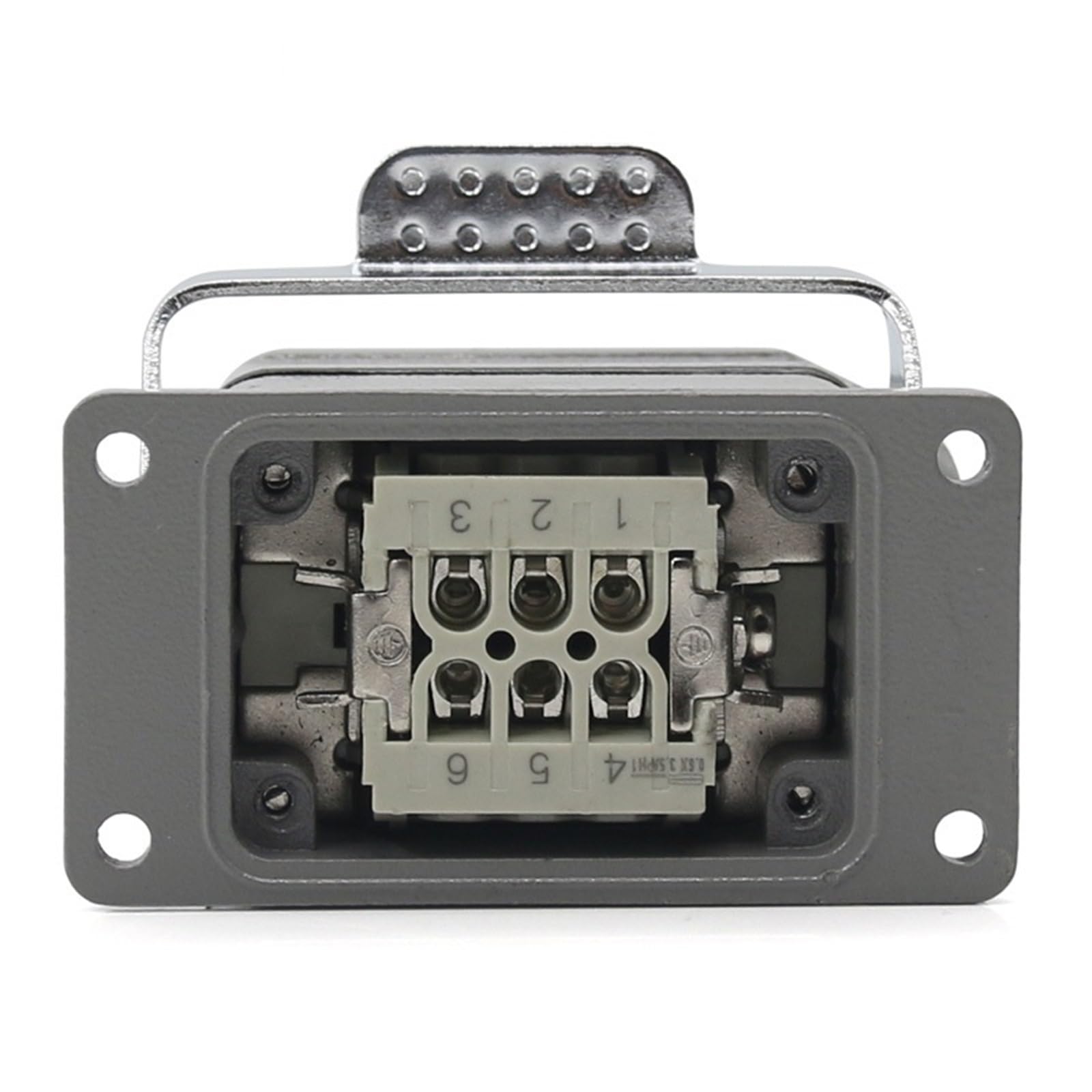Connecteur rectangulaire robuste HDC-HE-06, 6 broches, prise d'aviation, fil industriel 16A 500V, 1 pièce(Lateral line)