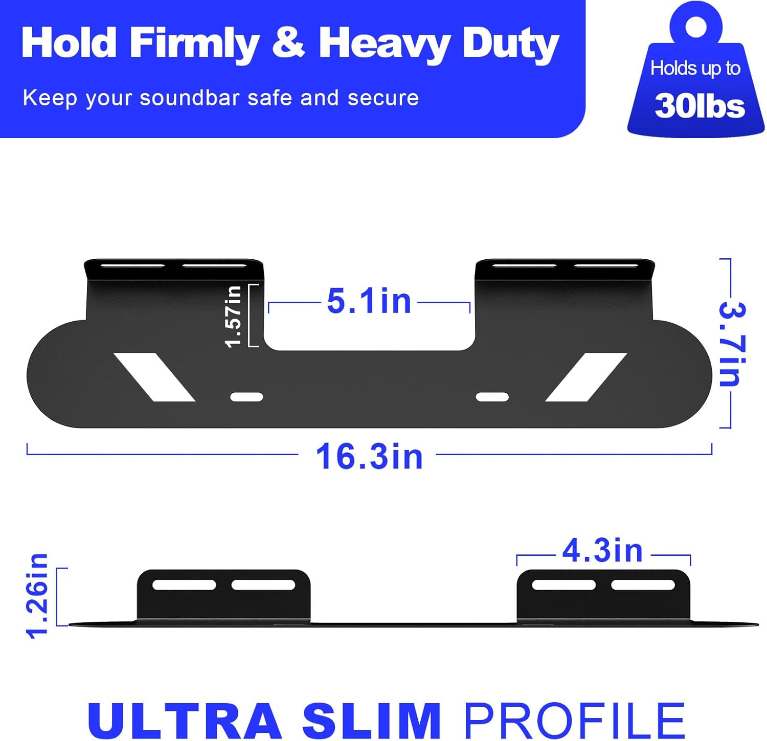 BYMECOST Soundbar Mount for Sonos Beam, Heavy Duty Wall Mount Bracket Compatible with Gen 1 & Gen 2, Sonos Beam Sound Bar Mounting Bracket Under TV or Above TV for Space Saving, Black - Image 6