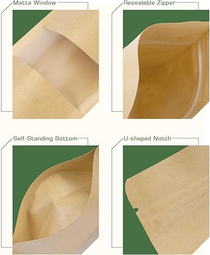 Miniatura 3 de Colemoly Bolsas resellables, 200 paquetes de bolsas de café, bolsas de embalaje, bolsas de almacenamiento de alimentos para pequeñas empresas,