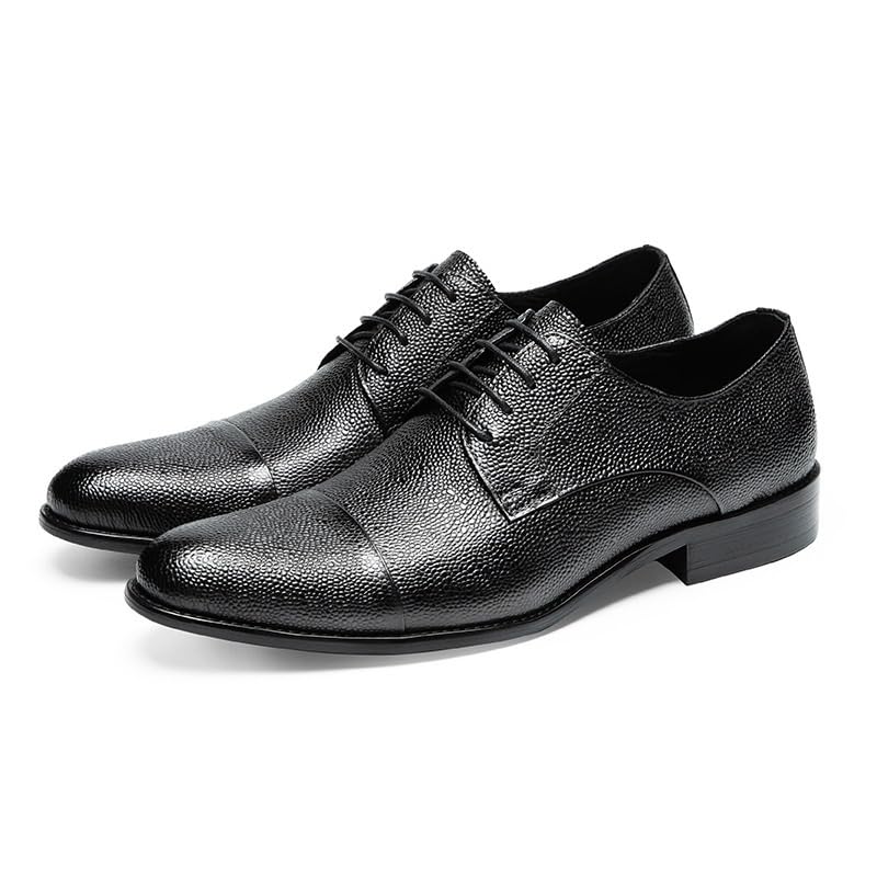 Mens Dress Shoes Non-Slip Retro Dress Shoes Social Men's Handmade Leather Modern Classic Lace Up Leather Lined Perforated Dress Oxfords Shoes