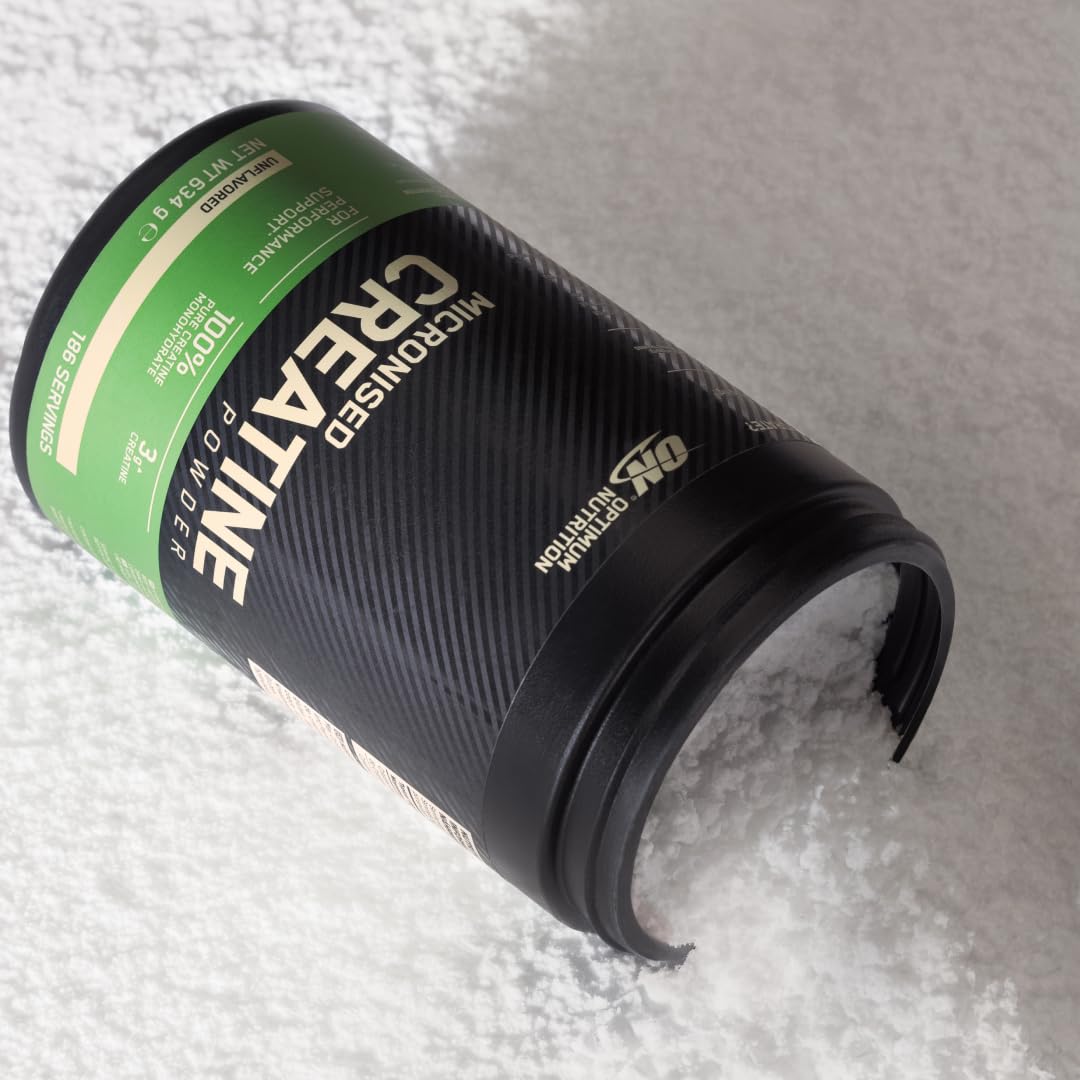 Optimum Nutrition Micronised Creatine Powder, 100% czystego monohydratu kreatyny w proszku dla wydolności i mocy mięśni, Bezsmakowy, 93 porcje, 317 g