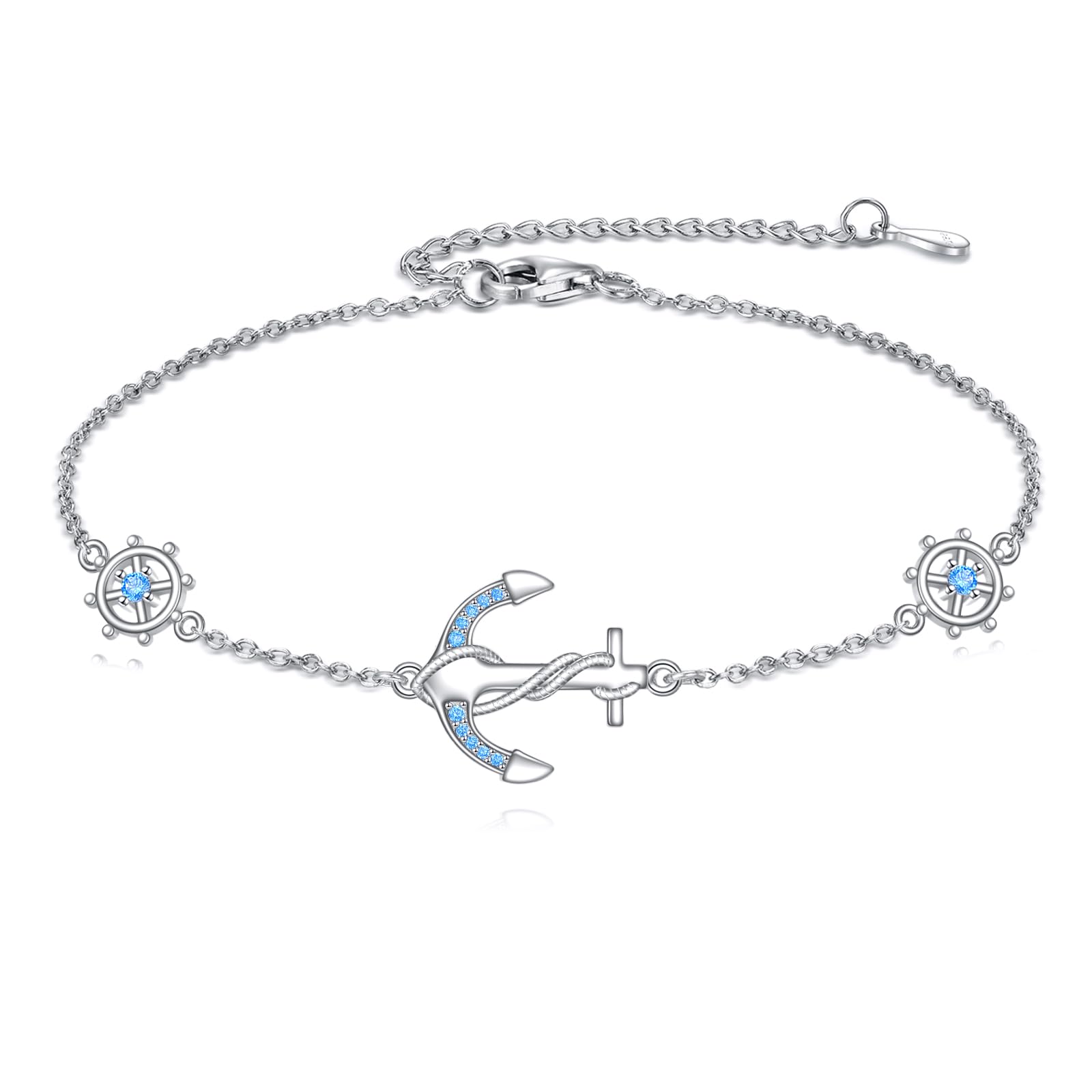 ONEFINITY Anker-Armband für Frauen 925 Sterling Silber Ruder-Armband Nautischer Seemann Anker Schmuck für Mama Frauen