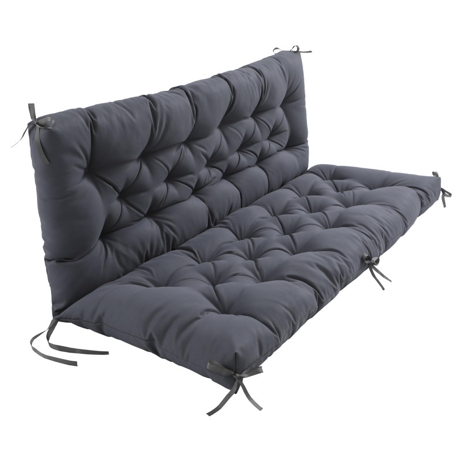 Ebeta Coussins pour bancs de Jardin, Coussin de Banc d'extérieur, Coussin de siège pour balancelle de Jardin, Coussin pour balancelle de Style Hollywood (Gris foncé, 120x50x50 cm)