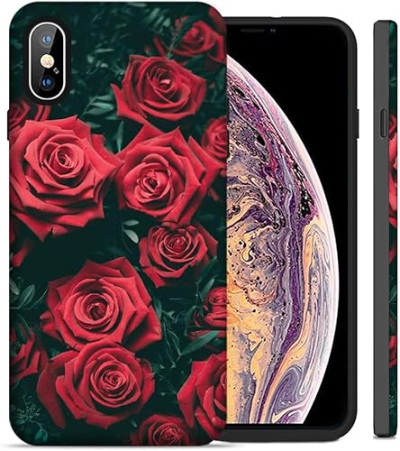 Miniatura 2 de Red Roses - Carcasa rígida híbrida a prueba de golpes, TPU suave, resistente, con protector de pantalla de cristal, para Apple iPhone XR