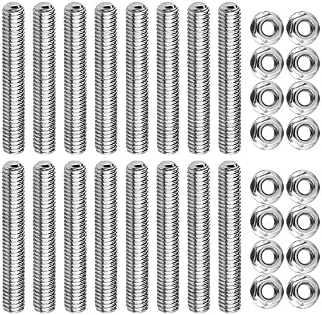 16 PCS Exhaust Manifold Stud Nuts Kit Stainless Steel Compatible with Ford 4.6 5.4 Liter V8 2 Manifolds