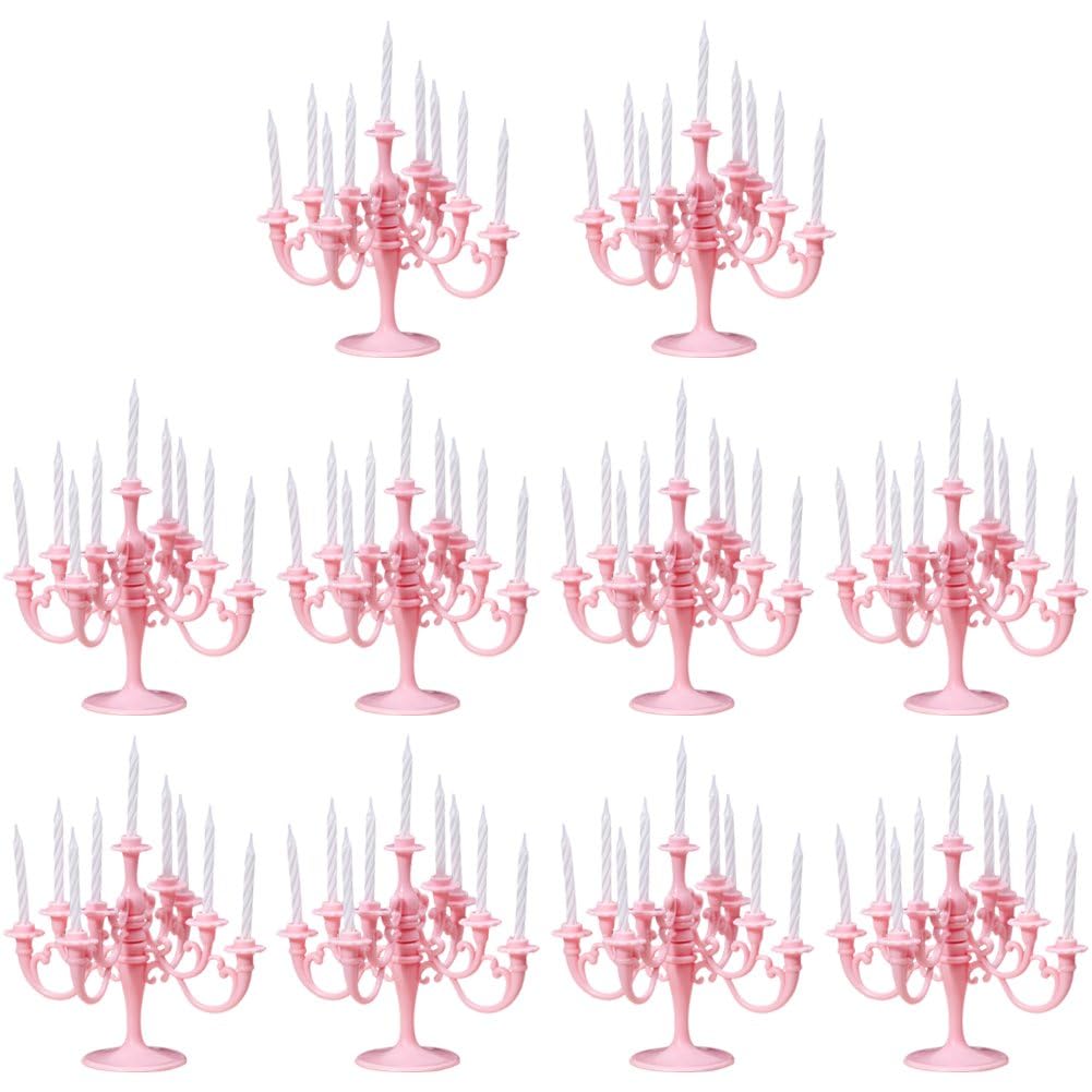 Chandelier pour gâteau Dianzan | Lot de 10 bougeoirs miniatures pour décoration de fête