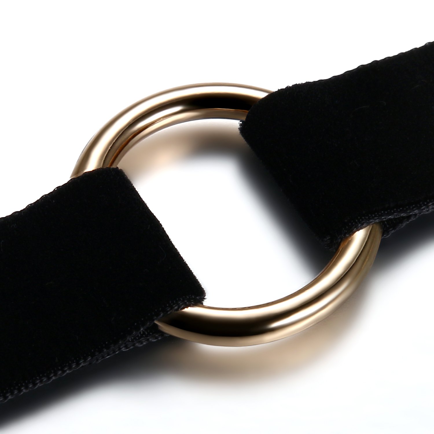 JewelryWe Biżuteria damska choker naszyjnik z wisiorkiem w kształcie pierścienia O-ring, rozciągliwa skóra aksamitna aksamitna gotycka obroża seksowny łańcuszek rękodzieło, 6, 31 cm, Brak kamienia