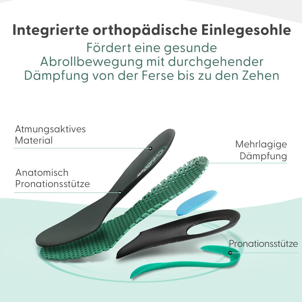 Orthofeet Damen Orthopädischer Kita Hands-Free Slip-in Sneaker