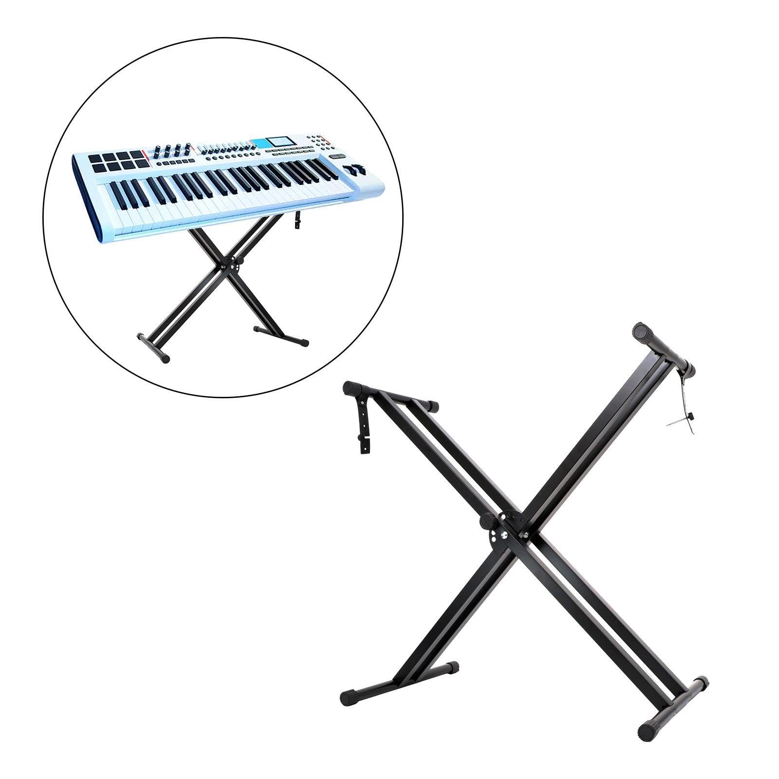 Soporte ajustable para pianos electrónicos, plegable, ideal para músicos principiantes, aficionados y profesionales. Estante plegable resistente para órgano