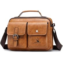 Small Leather Sling Shoulder Bag Crossbody Messenger Pack for Men Women Outdoor Travel Cycling