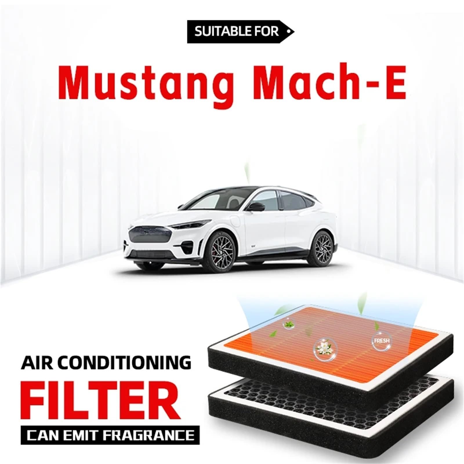 Filtro abitacolo Adatto per Mustang Mach E Filtro abitacolo Filtro aria Filtro aria condizionata a carbone attivo con fragranza per purificare