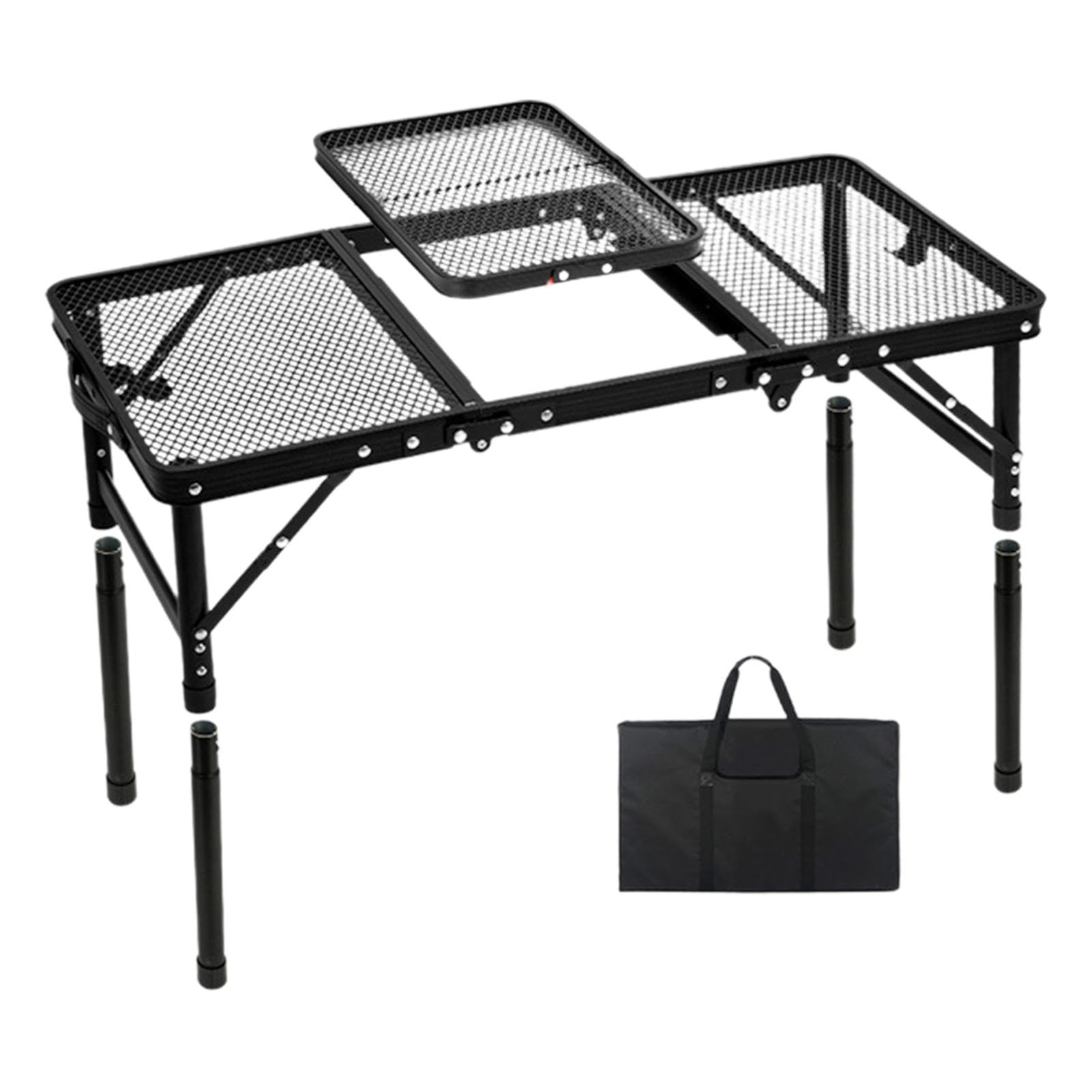 Table pliante légère réglable avec sac pour camping et plage