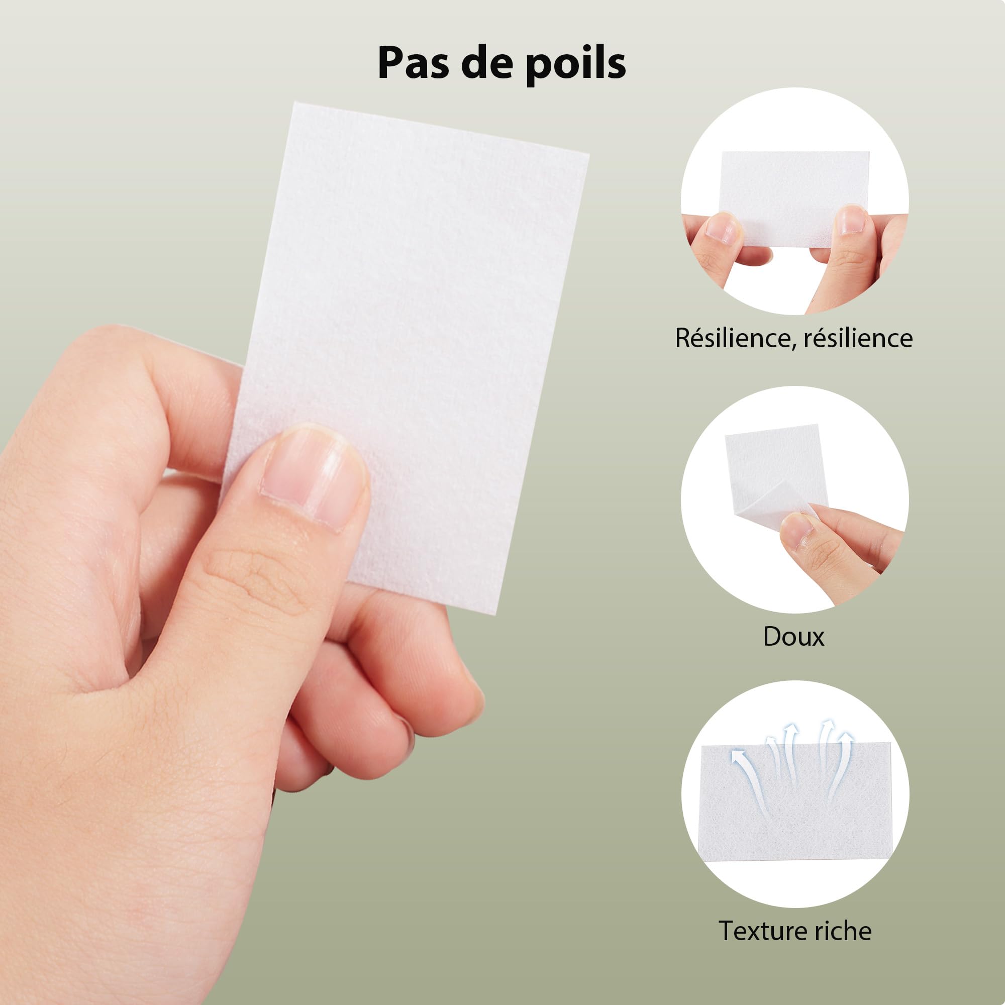 300 Pezzi Pad Unghie per Sgrassare, Dischetti Cotone Senza Pelucchi per Remover Unghie, Salviette Struccanti, Pulizia Pads Unghie per Gel (Bianco)
