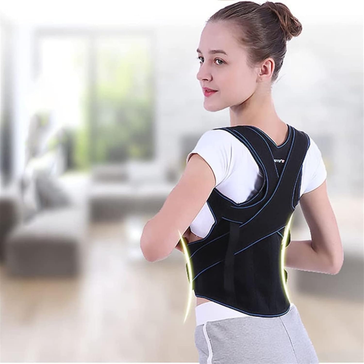 Corrector de Postura para Hombre y Mujer, Soporte de espalda for clavícula y columna vertebral, alisador de espalda vertical ajustable, previene la escoliosis, mejora la postura de la espalda(XX-Large