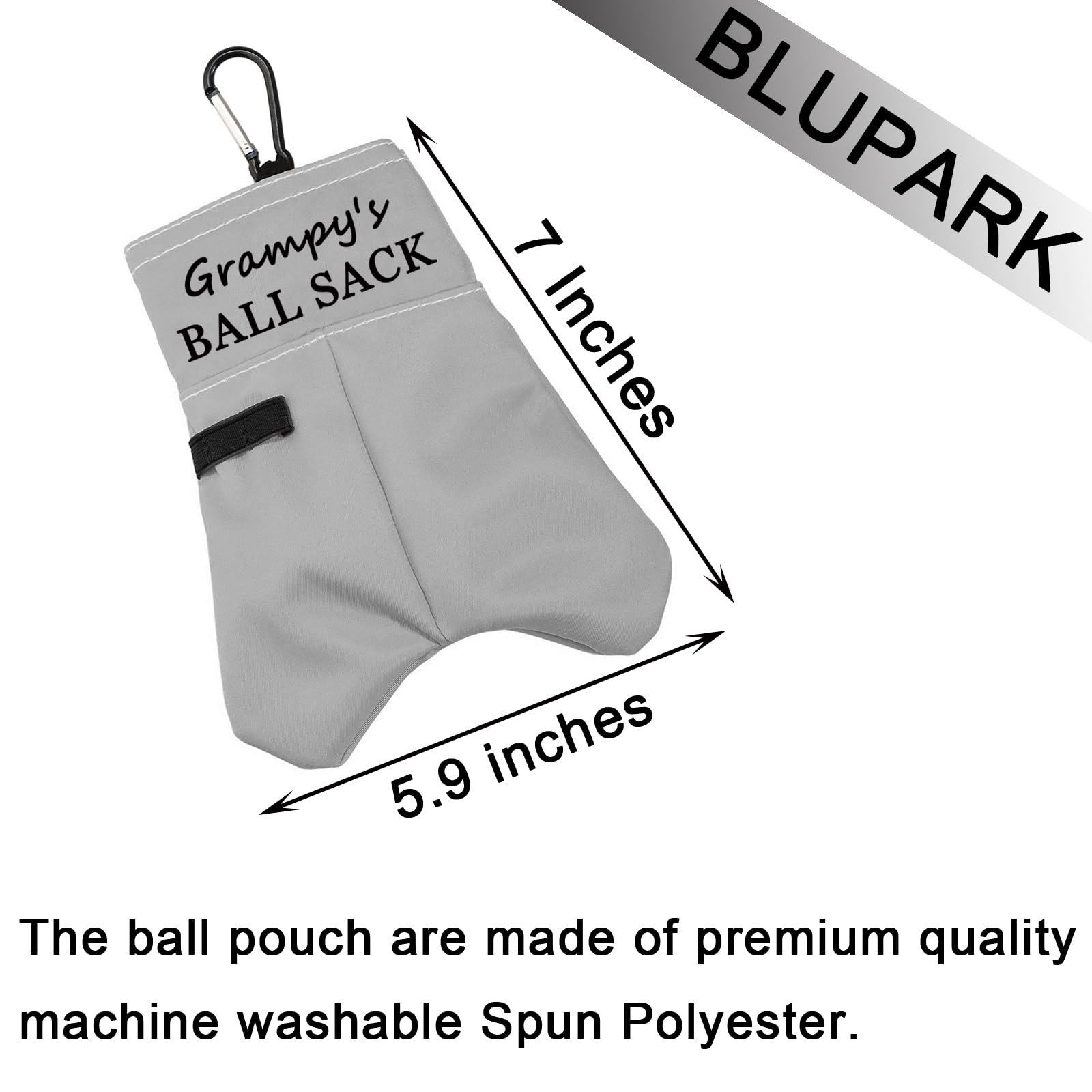 BLUPARK Golf Ball Storage Bag for Dad (Grampy's Ball Sack), 6 Balls, 18 cm * 15 cm (7.08
