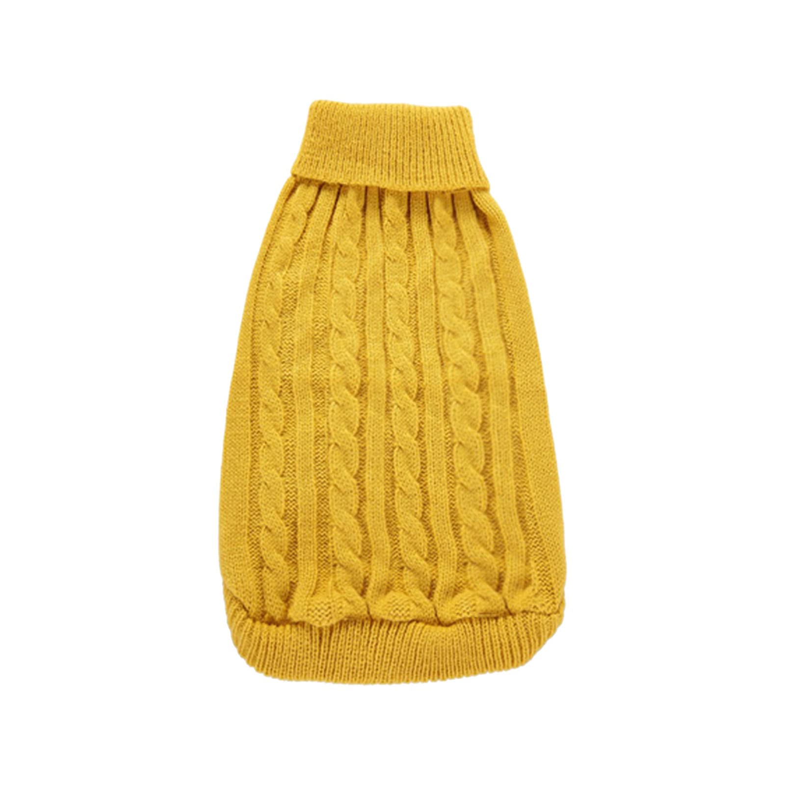 Pet Dog Cat Knitted Jumper Winter Warm Sweater Puppy Coat Jacket Clothes Costume Pet Clothes for Large Dogs Female (Yellow, XS)