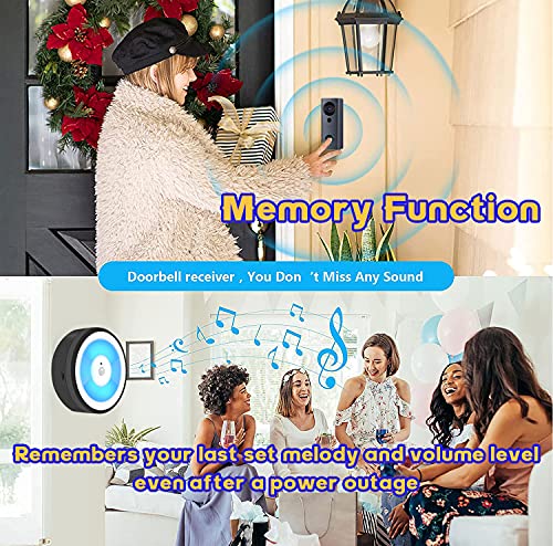 XFTOPSE Câmera de vídeo Tuya sem fio, campainha inteligente WiFi com sensor de movimento PIR, alarme