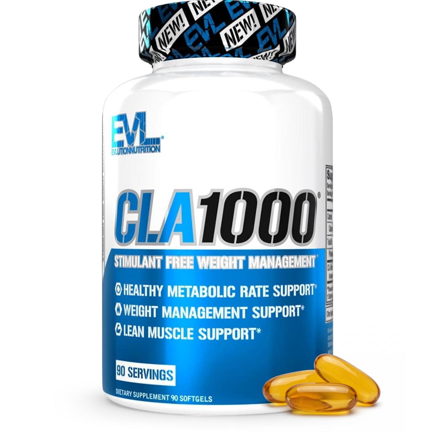 Evlution EVL CLA 1000mg Conjugated Linoleic Acid Softgels - 90 Count 90 Count (Pack of 1)