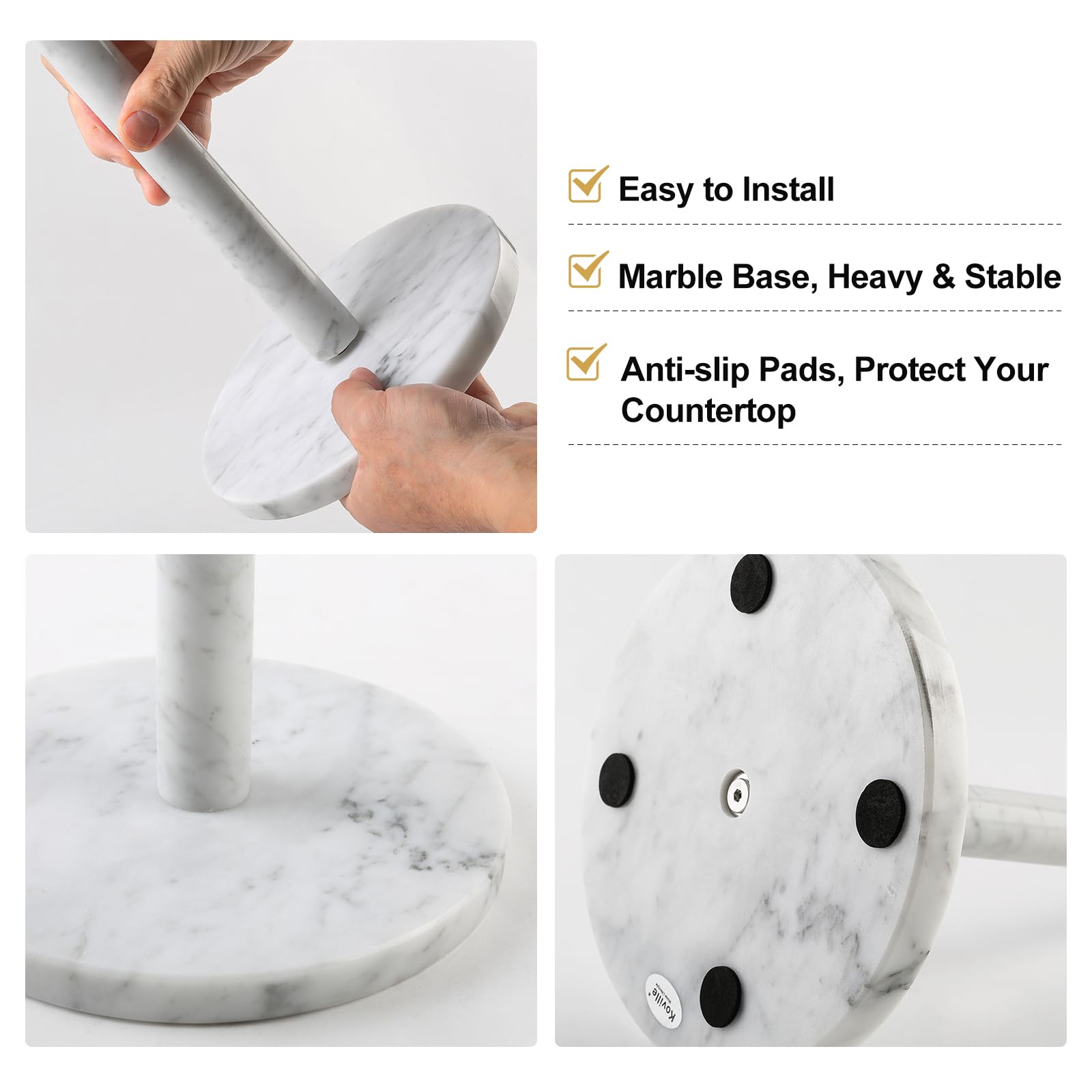 Koville Italian Marble Paper Towel Holder