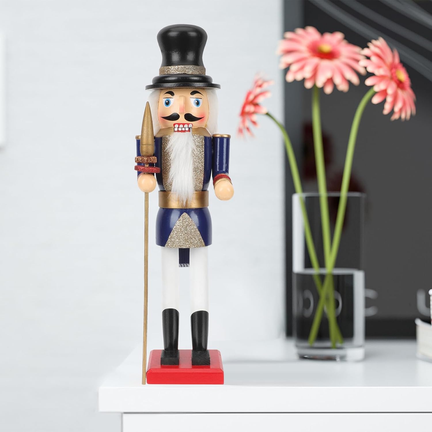 Wooden Nutcracker Figurine 42cm Holiday Decor Christmas Desktop Nutcrackers Craft Wedding