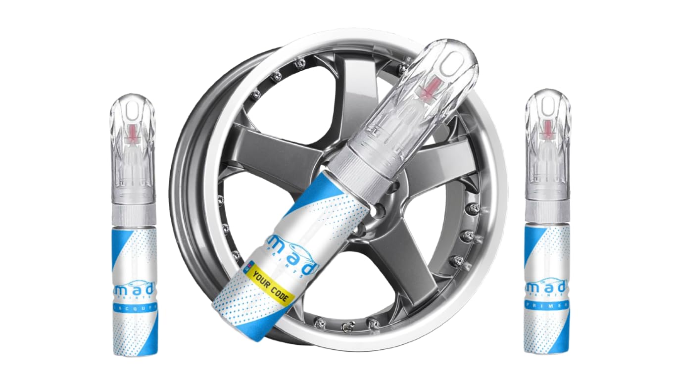 M.a.d Myldan Auto Design Paint + Primer + Lacquer Touch Up Car Paint 20Ml Pen For Gunmetal Grey Alloy Wheel (Paint + Primer + Lacquer)