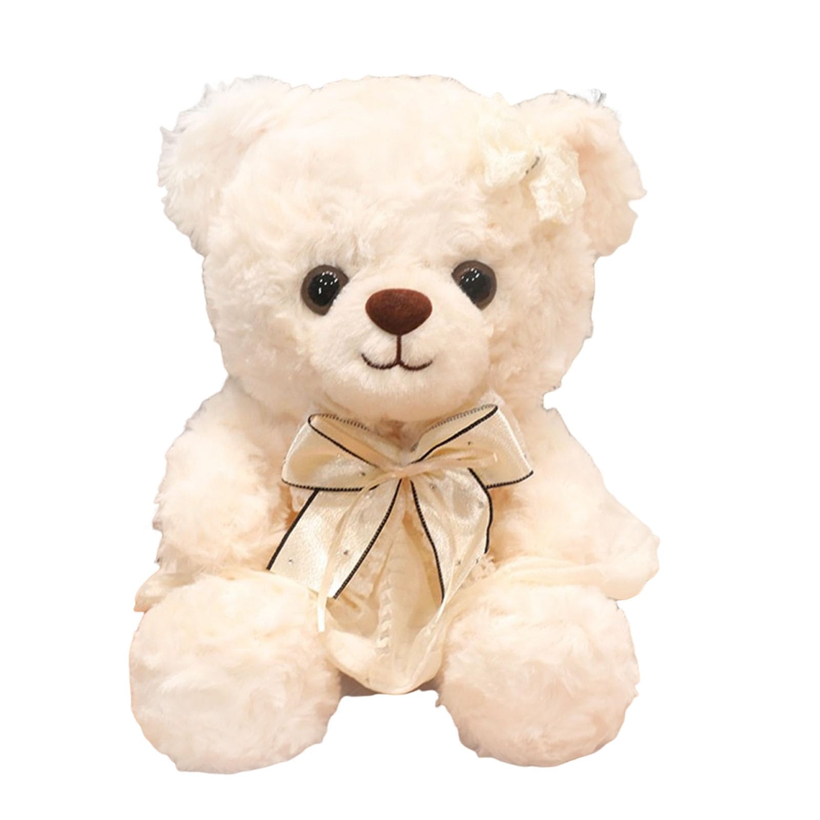 JORCEDI Cute Teddy Bear Stuffed Animal, Soft Fluffy Plush Bear, Great for Nursery Decor & Gifting. (white-E,21CM)