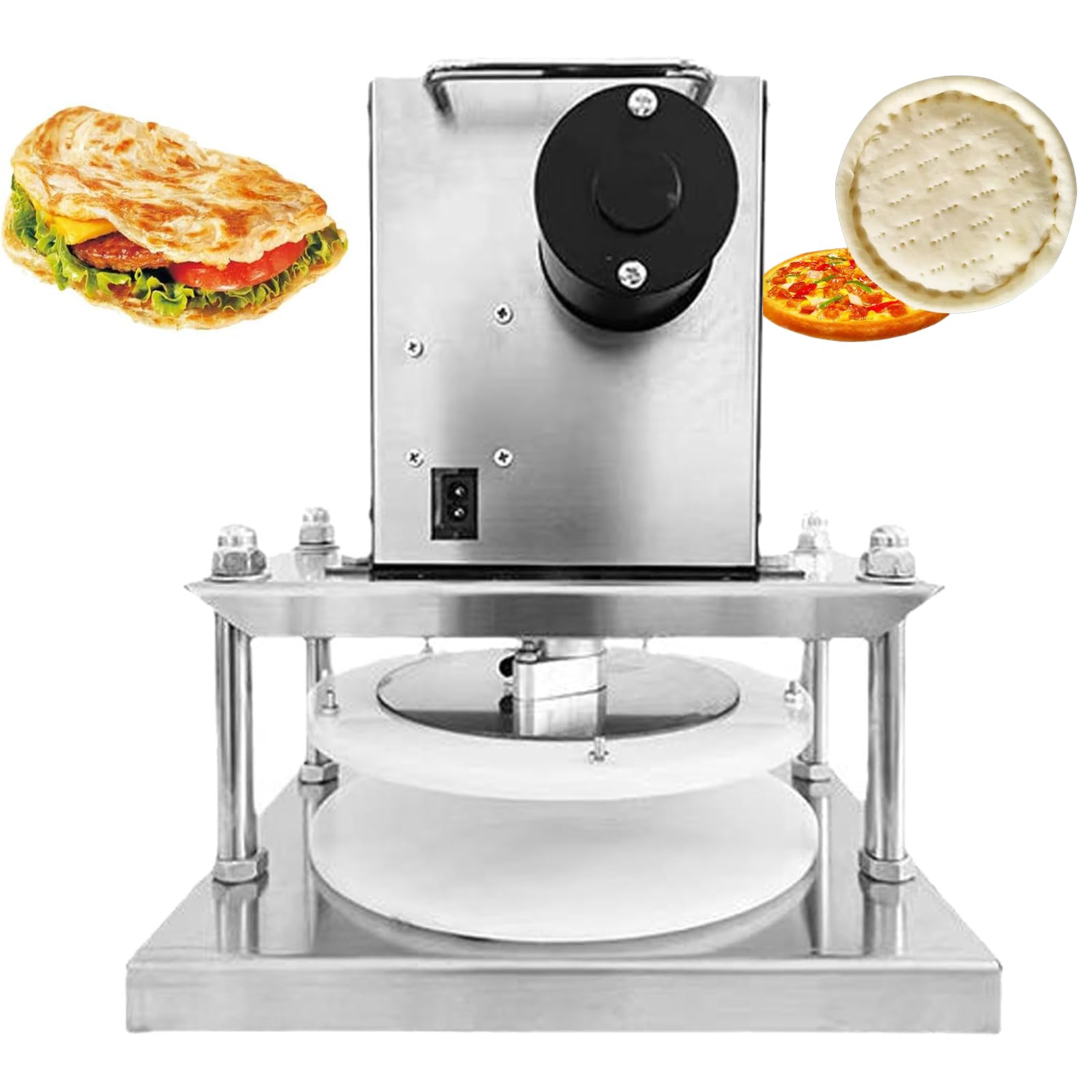 MáQuina Hacer Masa Pizza MáQuina De Prensado, Prensa Comercial para Pizza para Masa De Pizza De 22 Cm, Prensa Profesional para Pizza, Pasta, PanaderíA, Equipo De Cocina Comercial