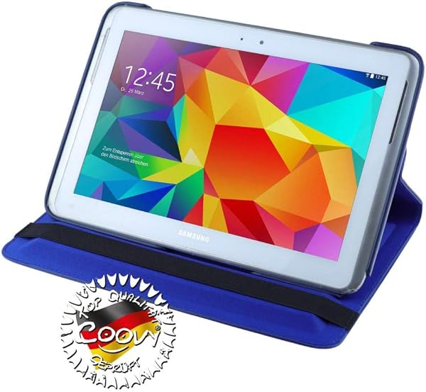 COOVY® 2.0 Etui pour Samsung Galaxy Note 10.1 GT-N8000 GT-N8010 GT-N8020 Coque de Protection Rotation 360° Smart Housse Cover Case Stand | Bleu foncé - 2