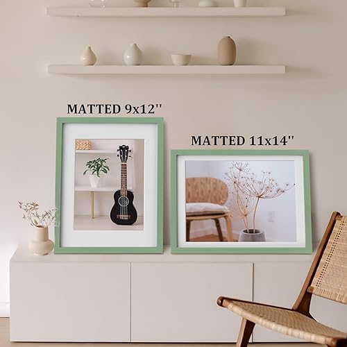 Vista 712 de Egofine Portarretratos de 9 x 12 pulgadas hecho de madera maciza con plexiglás, fotos de 5 x 7/6 x 8 con paspartú o de 9 x 12 pulgadas sin paspartú