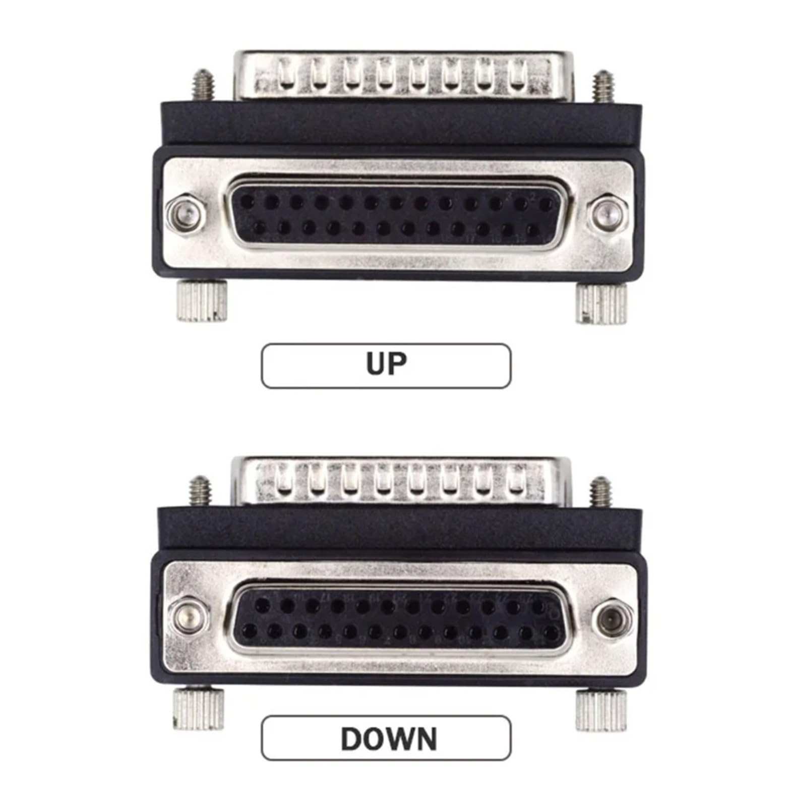 DSUB D-SUB DB2 5 Broches parallèle mâle à Femelle 90 degrés Haut vers Le Bas coude Adaptateur câble Adaptateur mâle avec vis LPT/AES/EBU en-tête(Up Angled)
