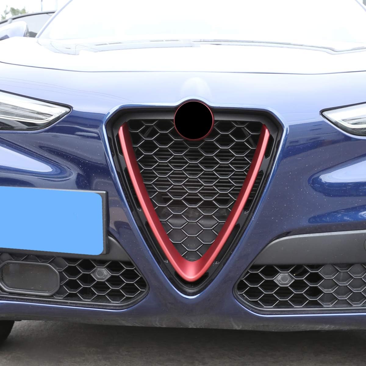 LLKUANG Sports Red Front Grille Decoration Frame For Alfa Romeo Stelvio 2017-2020 (NOT FIT Quadrifoglio !!!)