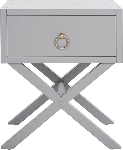 Miniatura 15 de Safavieh Home Collection Odilia - Mesita de noche con 1 cajón, color blanco antiguo y dorado Antiguo/blanco,Negro,Gris,marino,Turquesa