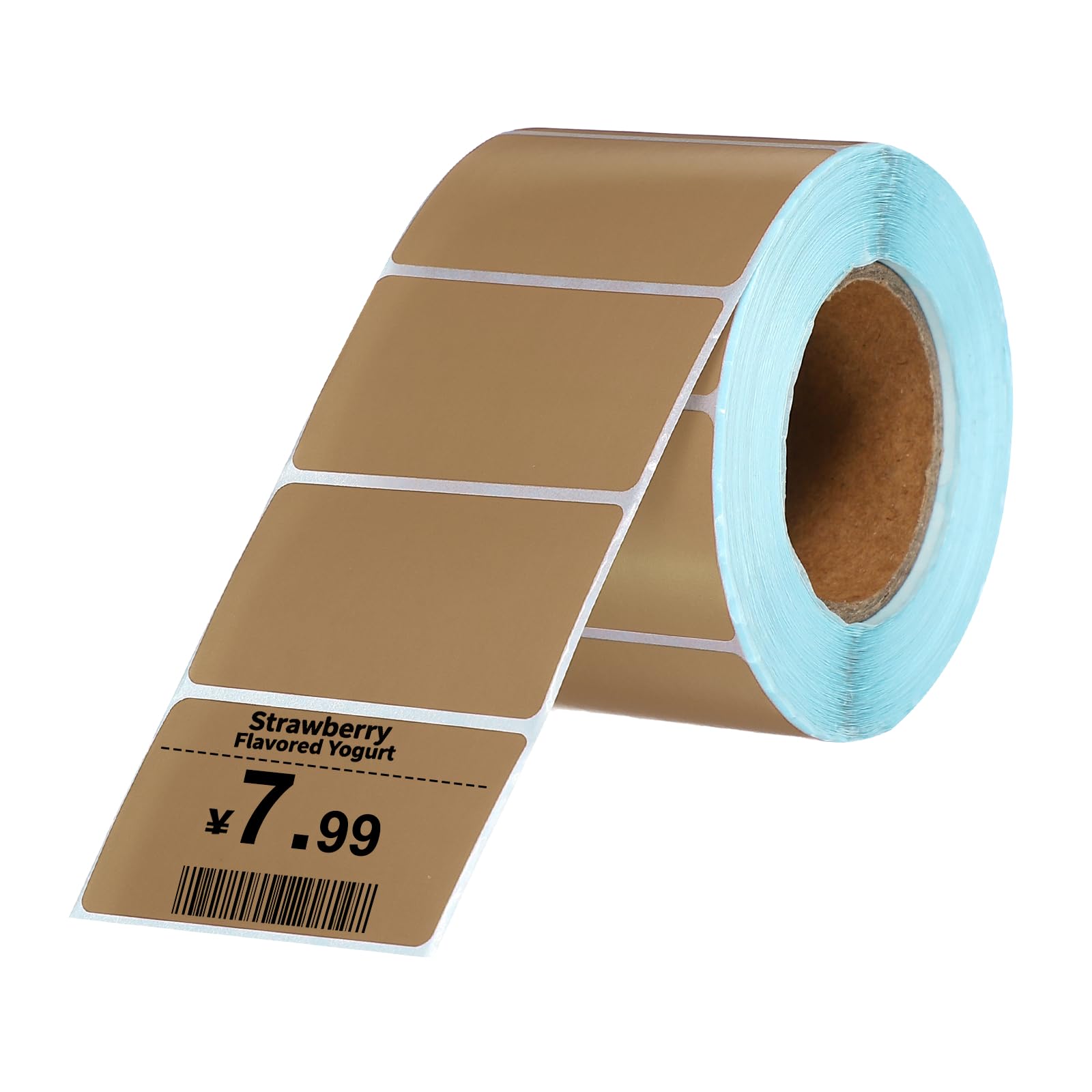 PATIKIL 800 Pcs Thermal Labels, 1.18x2 Inch Thermal Printer Labels Stickers Self Adhesive Tags Rectangle Paper Roll Small for Printer Shipping Label Mailing UPS Barcode Address, Brown — image 1