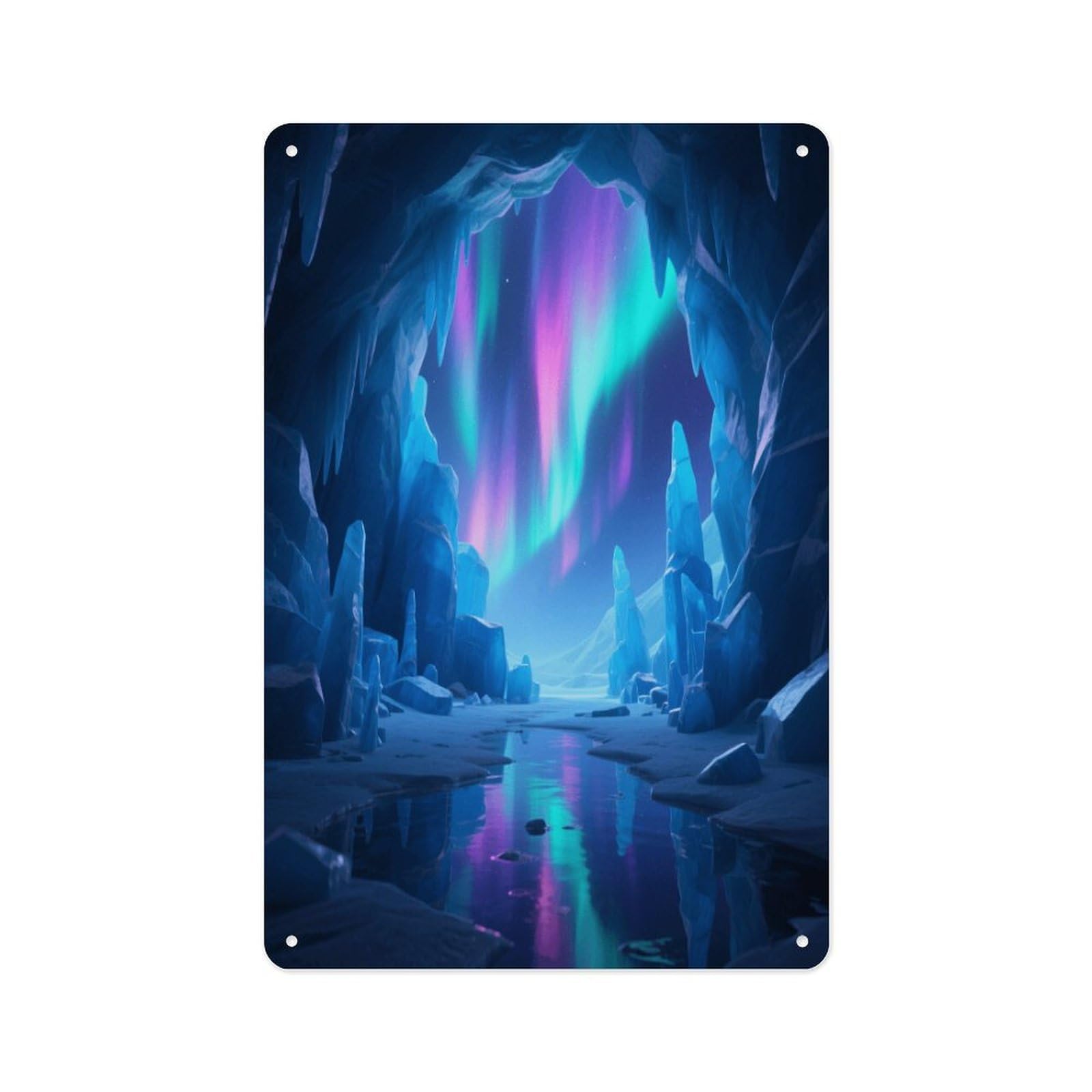Fekiloot Style Ice Cave Wonders Wall Decor Metal Signs Tin Signs Poster