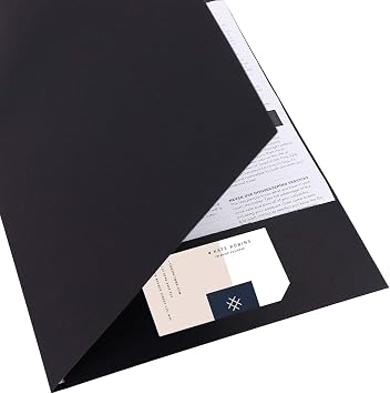 10Pack A4 Paper File Folder Black Foolscap Wallet Business Report Holder Portfolio Foolscap Document Display Book Project Folder File Holder Kraft Paperwork Organizer for Office School