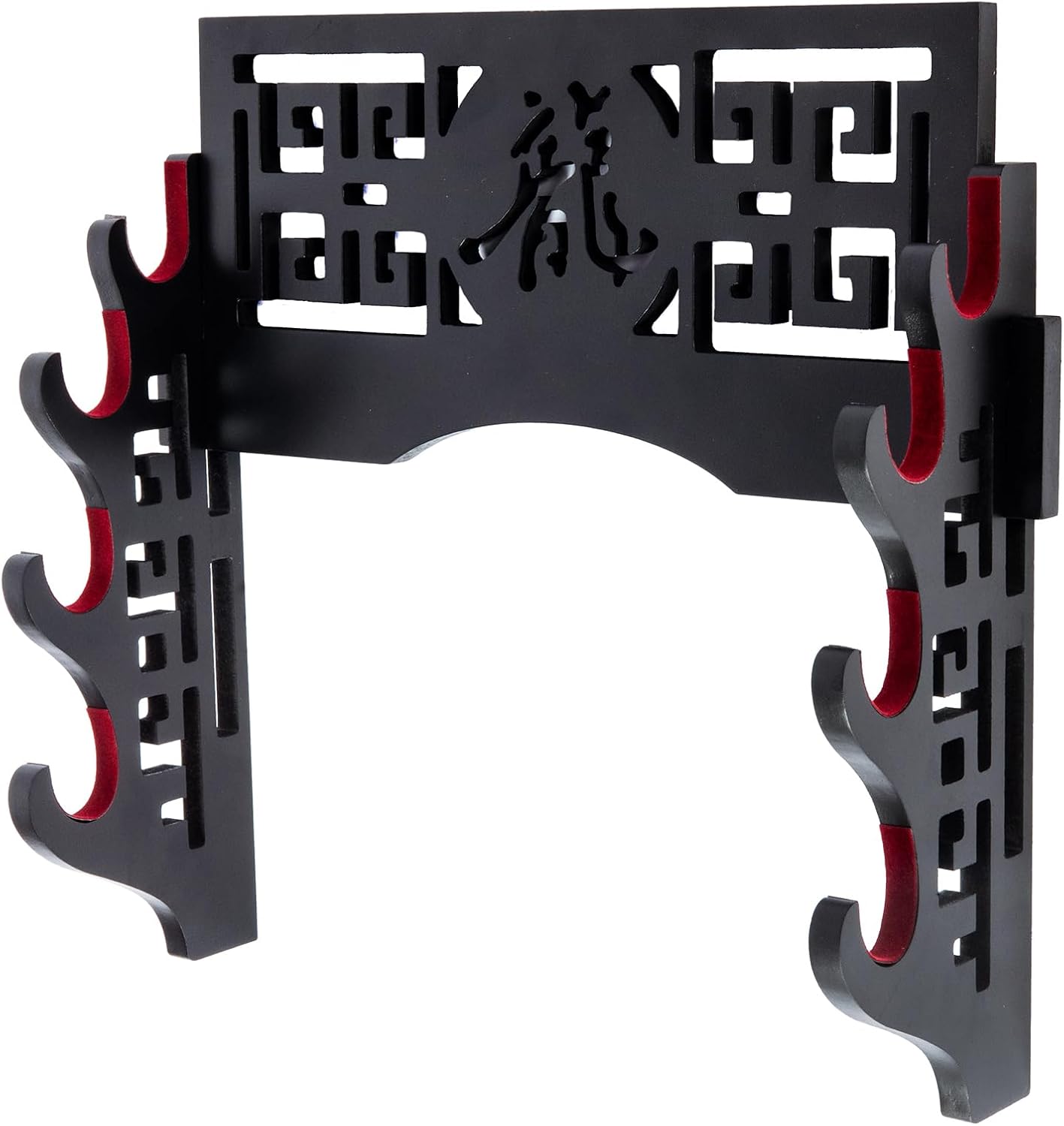 Wall Mount Sword Holder - 4 Tier Velvet Padded Katana Stand Samurai Rack Samurai Sword Display Rack Wand Wakizashi Sword Stand Zoro Animation Sword Display (Dragon 4-Tier)