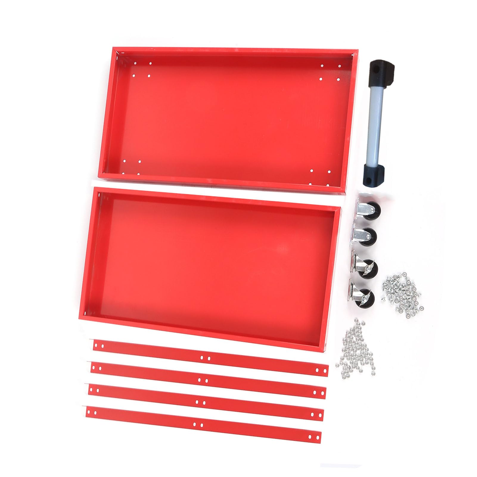 Dioche Carrello Multiuso a 2 Vassoi Carrello Portautensili di Servizio Portaoggetti Mobile Multiuso con Rotelle a 2 Vassoi per Officine di Riparazione Auto