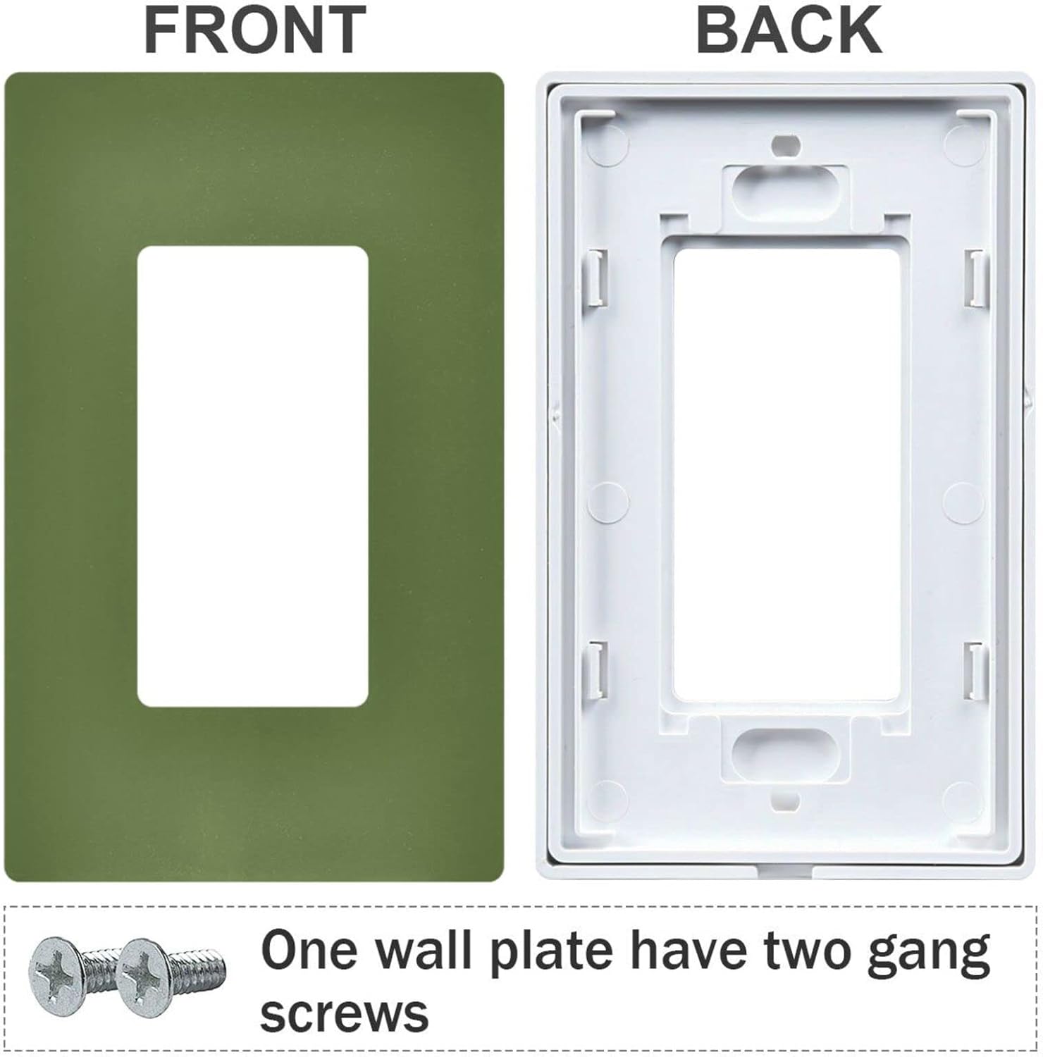 Pfrewn 1 Gang Decorator/Rocker Wallplate, Single Rocker Decorator Switch Cover, Light Switch Outlet Cover Decorative Wall Plate, Standard Size 4.6" x 2.9", Gloss, Dark Olive Green