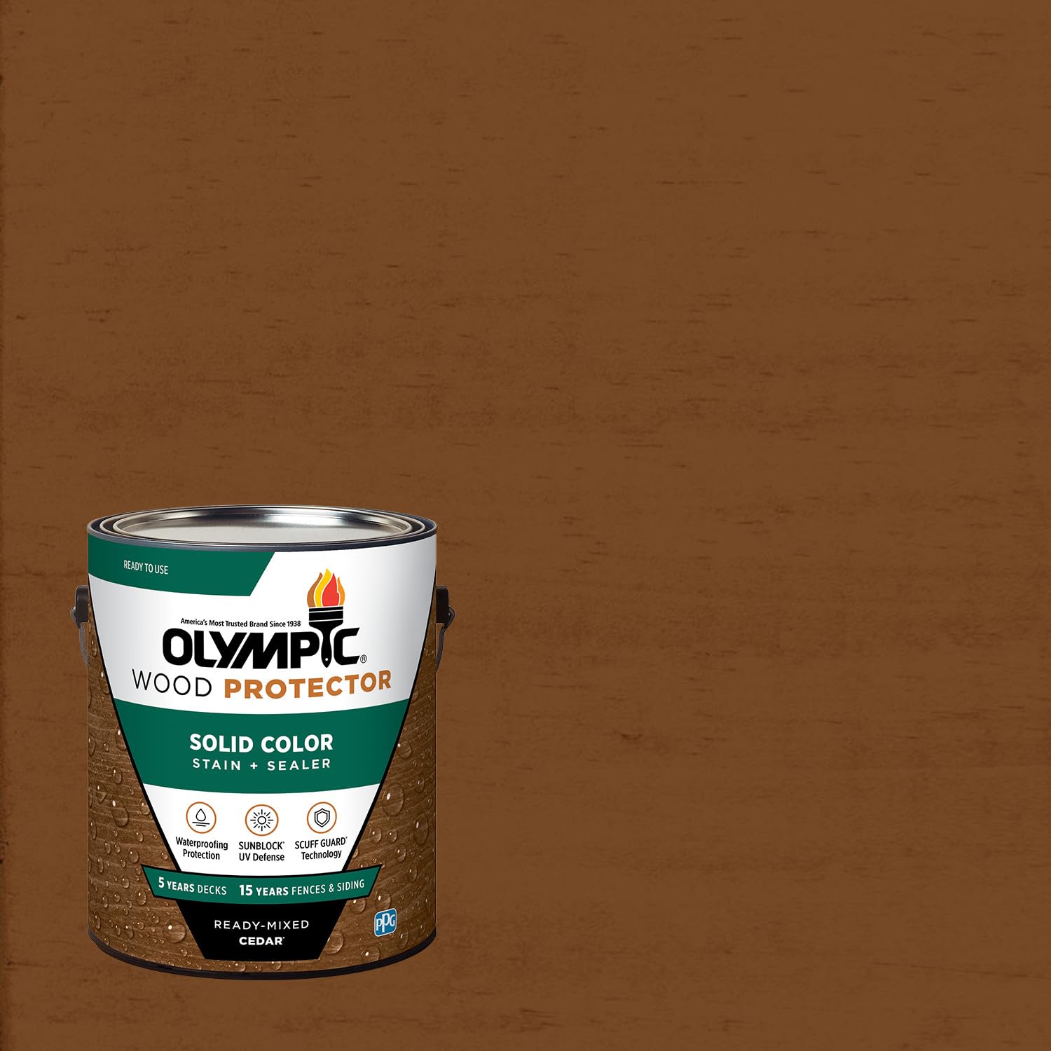 Olympic Wood Protector 1 gal. Cedar Solid Exterior Stain Plus Sealer in One